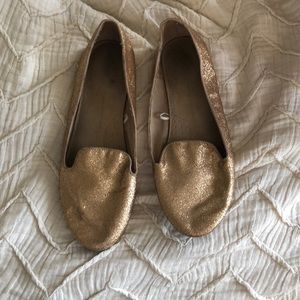 Gold Glitter Gap Loafers